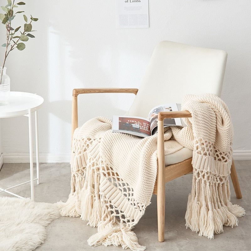 Hand-knitted Sofa Blanket